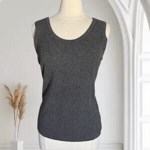 Sutton Studio Cashmere Tank Top Sweater Sz L Womens Base Layer Dark Gray Classic